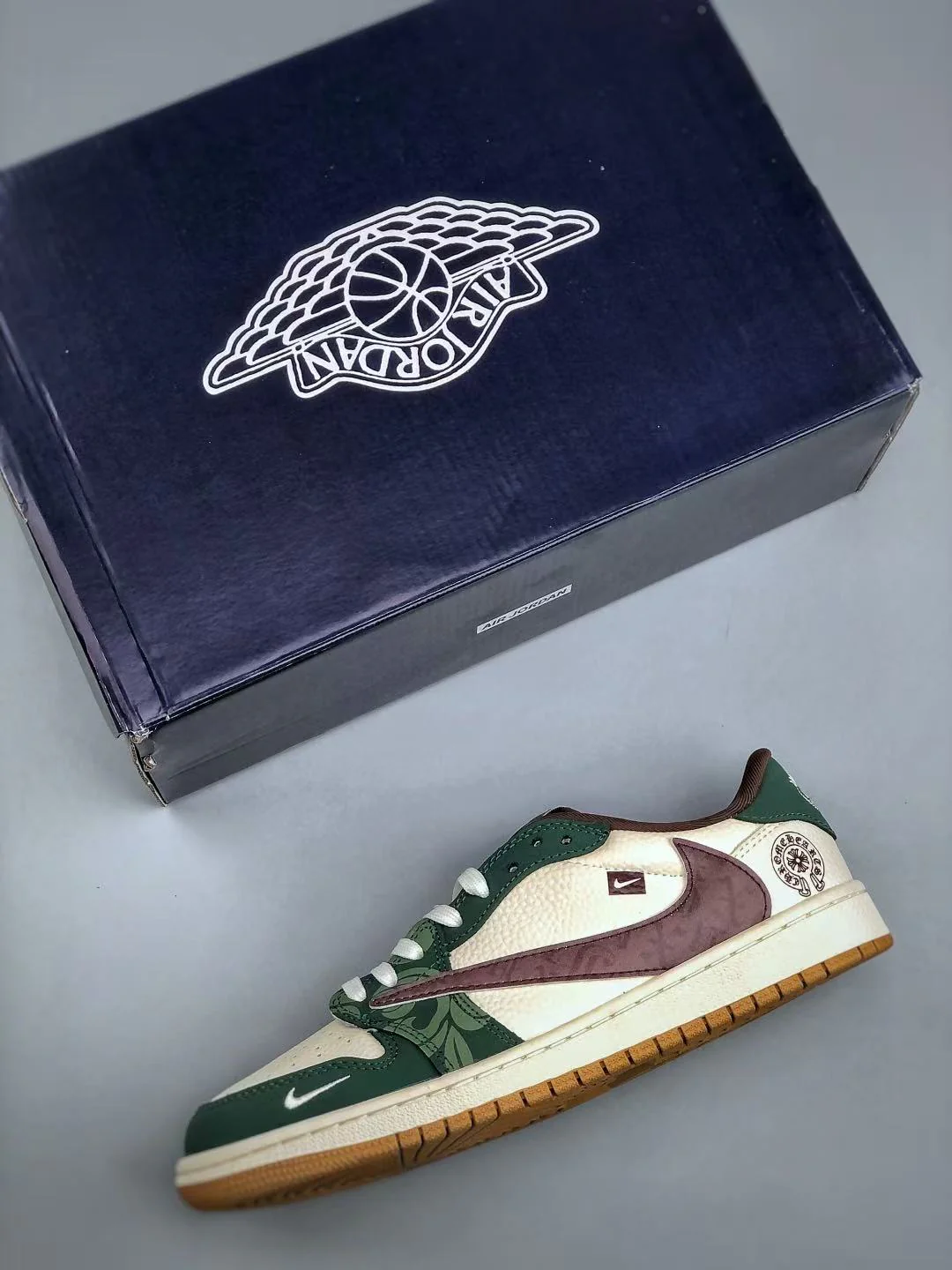AJ1 Low Travis Scott x Chrome Hearts Customs - Image 3