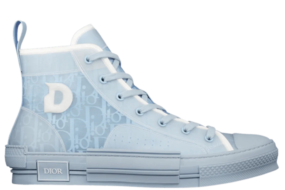 B23 High Top Logo Oblique Light Blue Monogram