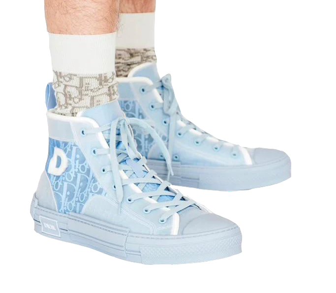 B23 High Top Logo Oblique Light Blue Monogram - Image 5