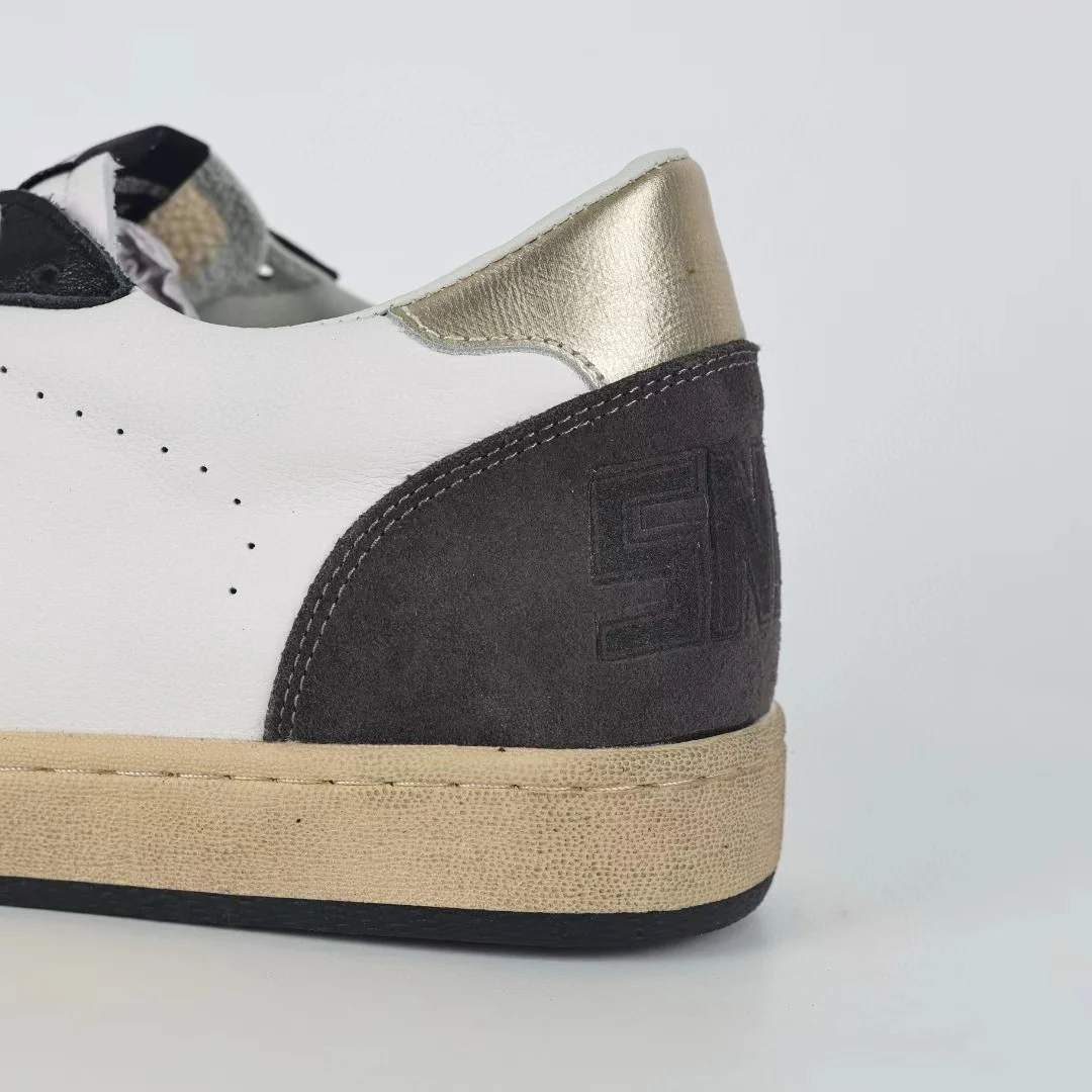 Golden Goose Ball-Star Blue Leather Star Gold Heel Tab Black - Image 5