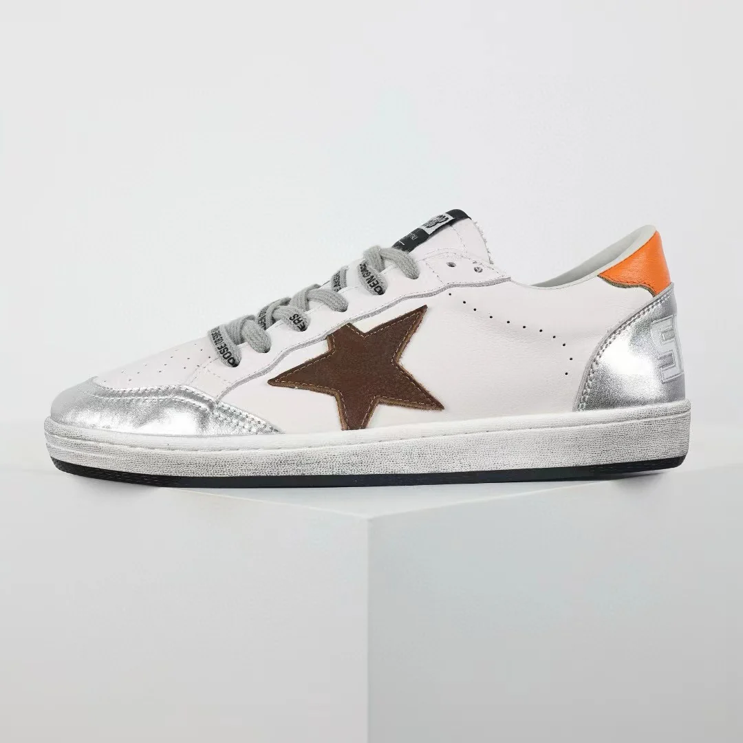 Golden Goose Ball-Star Brown Star Orange Heel Tab - Image 10