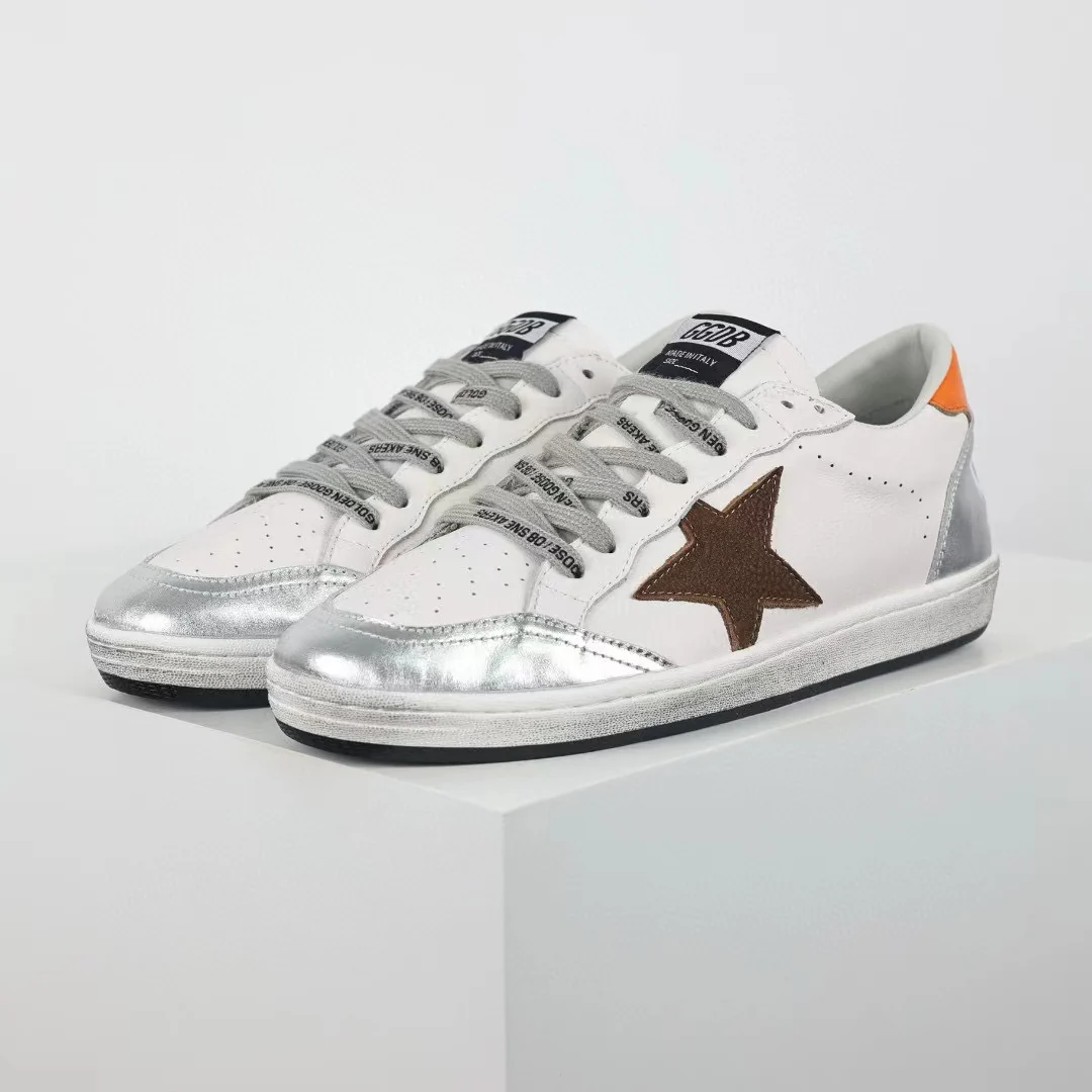 Golden Goose Ball-Star Brown Star Orange Heel Tab - Image 3