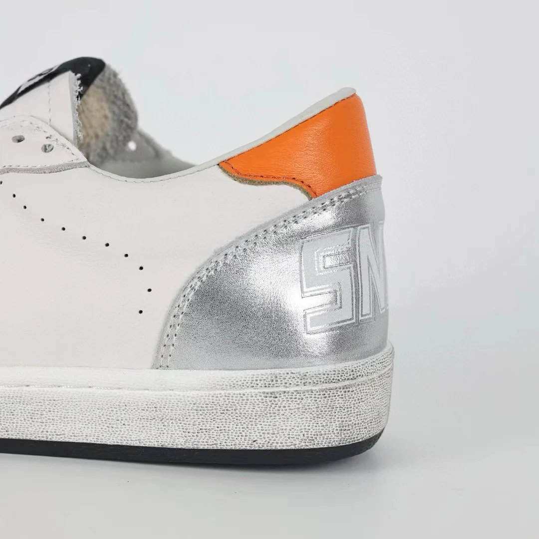 Golden Goose Ball-Star Brown Star Orange Heel Tab - Image 5