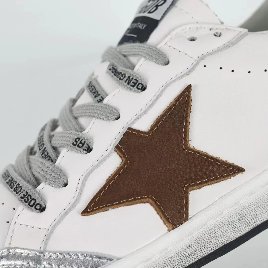 Golden Goose Ball-Star Brown Star Orange Heel Tab - Image 7