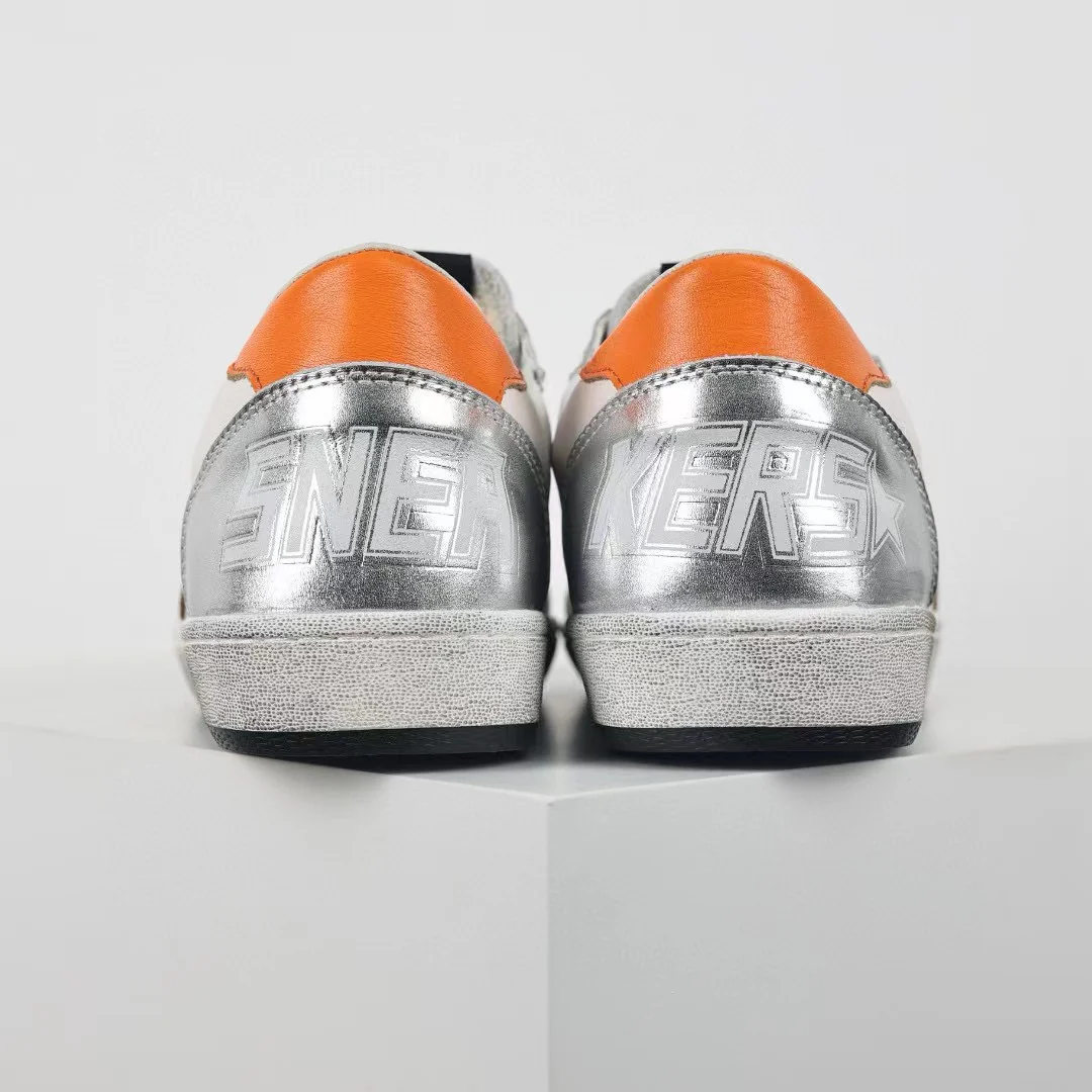 Golden Goose Ball-Star Brown Star Orange Heel Tab - Image 9