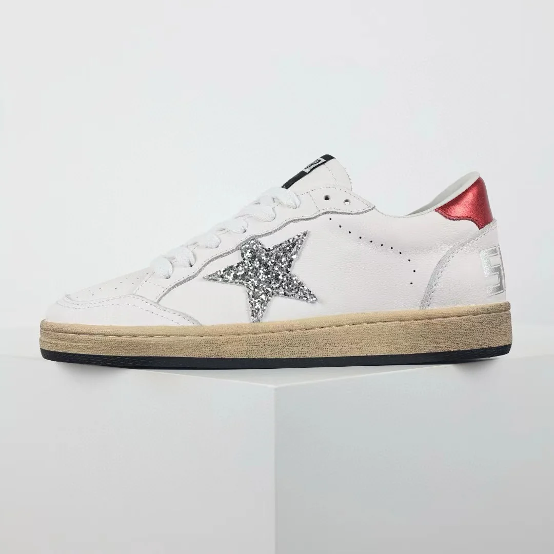 Golden Goose Ball-Star Glitter Silver Star Red Heel Tab - Image 10
