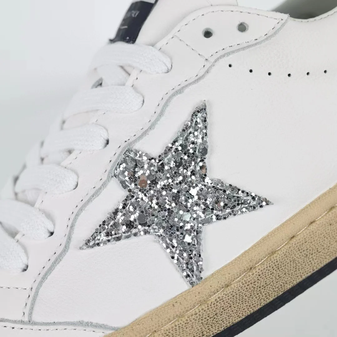 Golden Goose Ball-Star Glitter Silver Star Red Heel Tab - Image 7