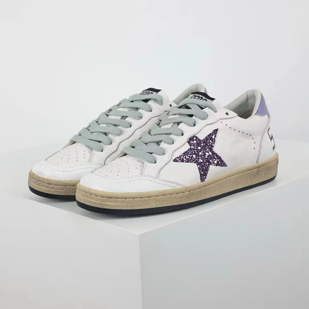 Golden Goose Ball-Star Glitter Star Purple Heel Tab - Image 3