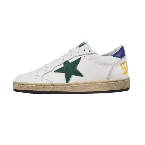 Golden Goose Ball-Star Green Star Blue Heel Tab