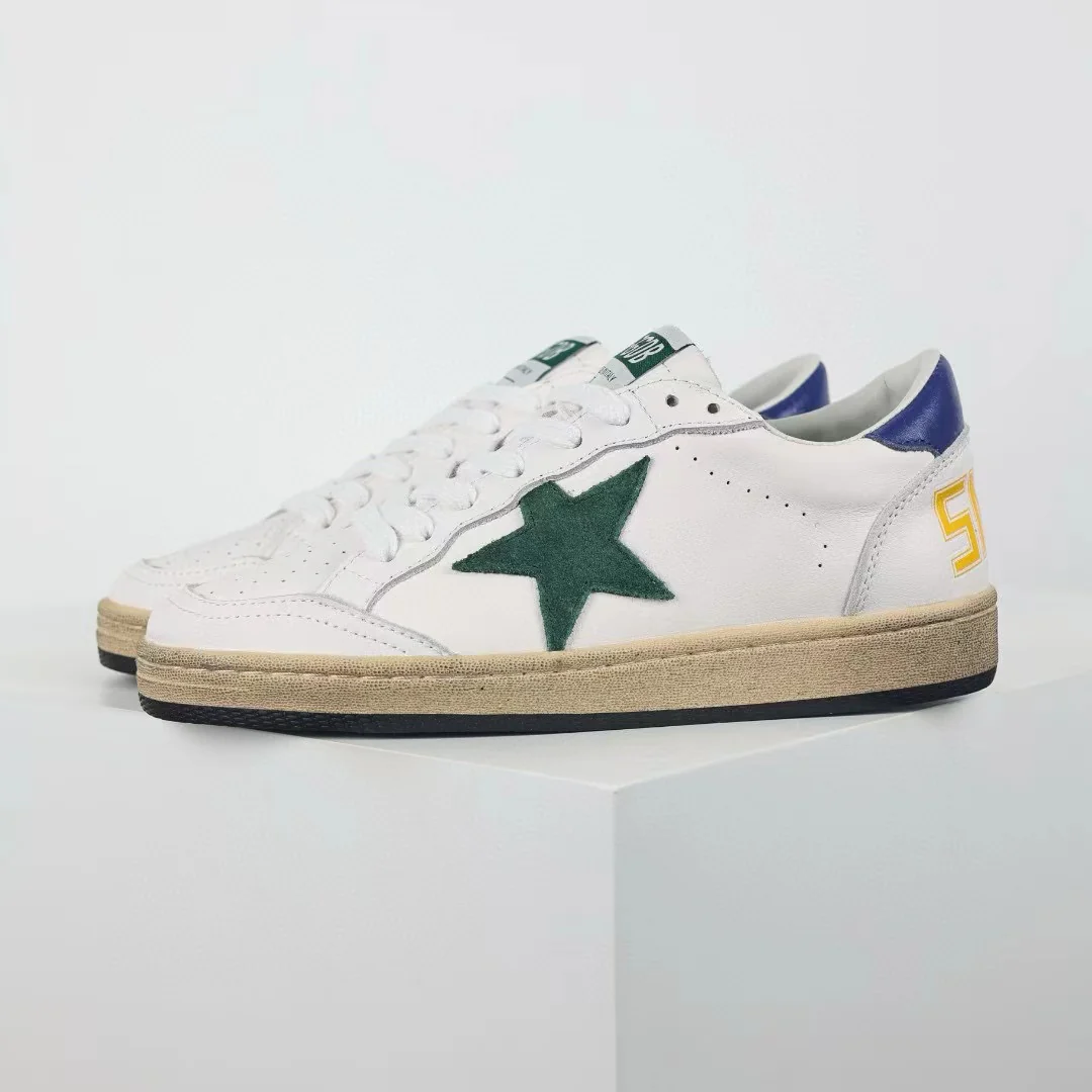 Golden Goose Ball-Star Green Star Blue Heel Tab - Image 2