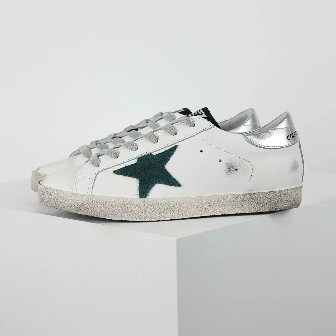 Golden Goose Ball-Star Green Star Silver Heel Tab - Image 2