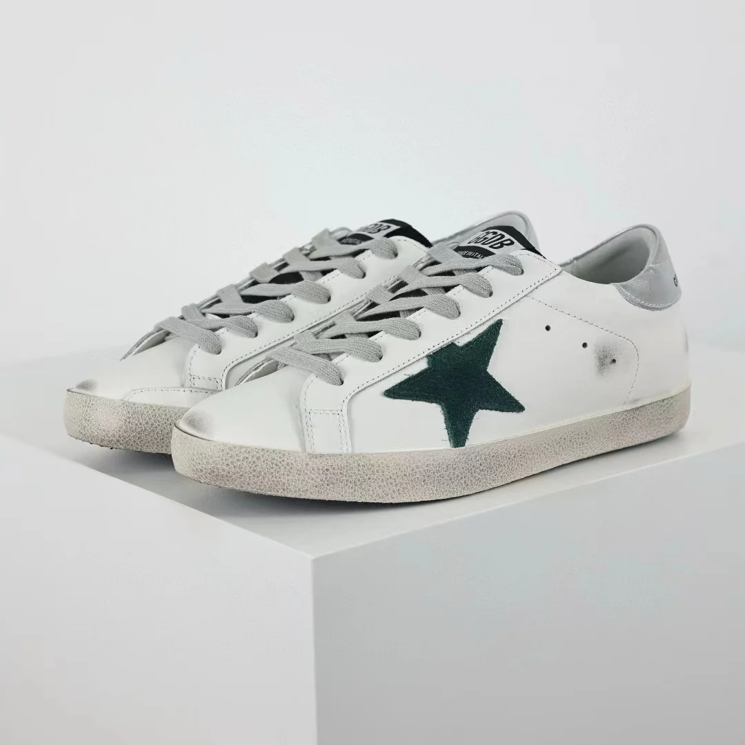Golden Goose Ball-Star Green Star Silver Heel Tab - Image 3