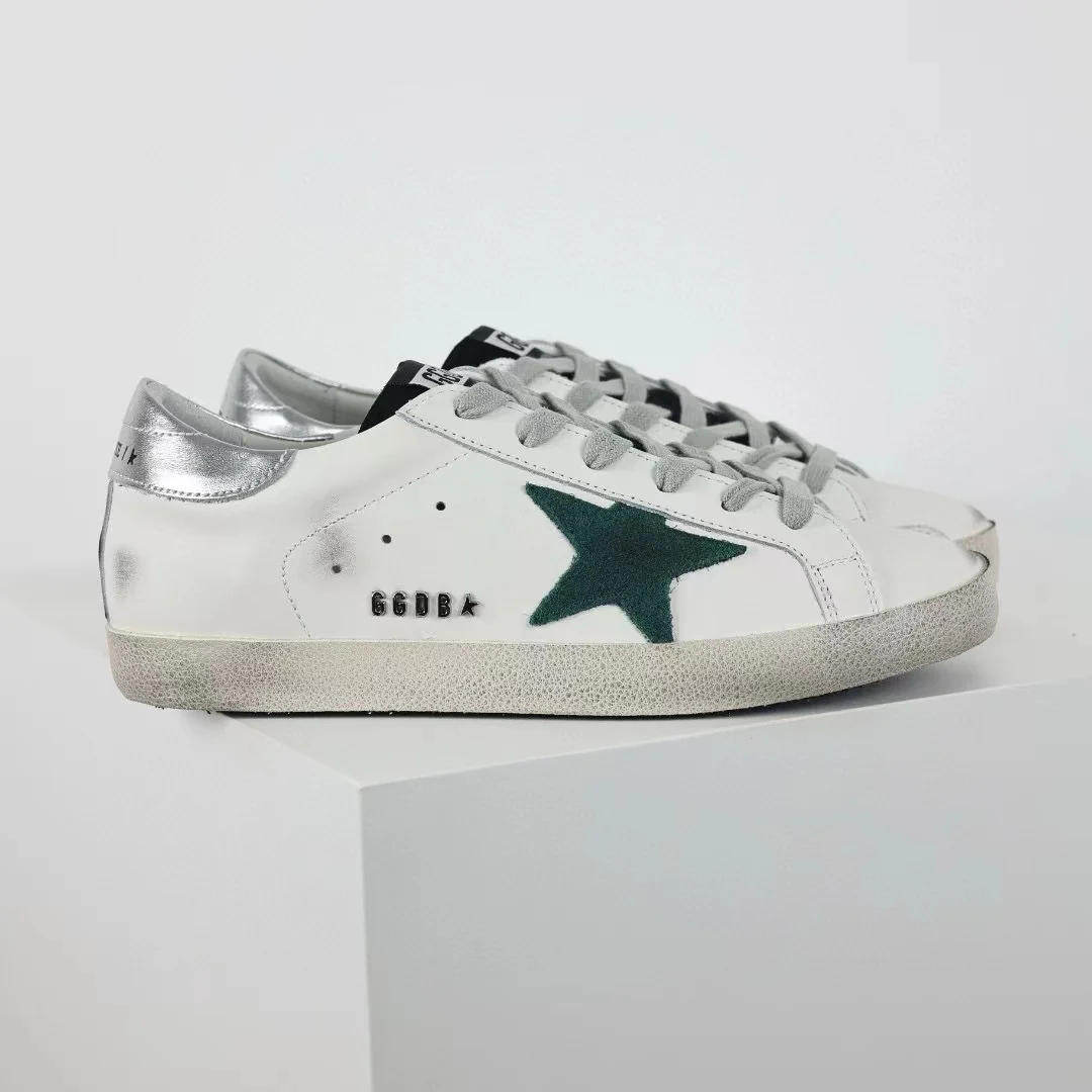 Golden Goose Ball-Star Green Star Silver Heel Tab - Image 4