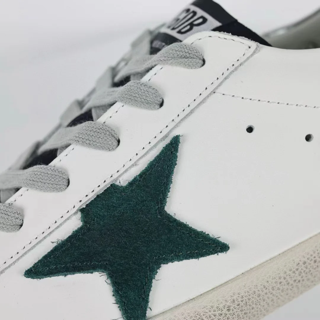 Golden Goose Ball-Star Green Star Silver Heel Tab - Image 7
