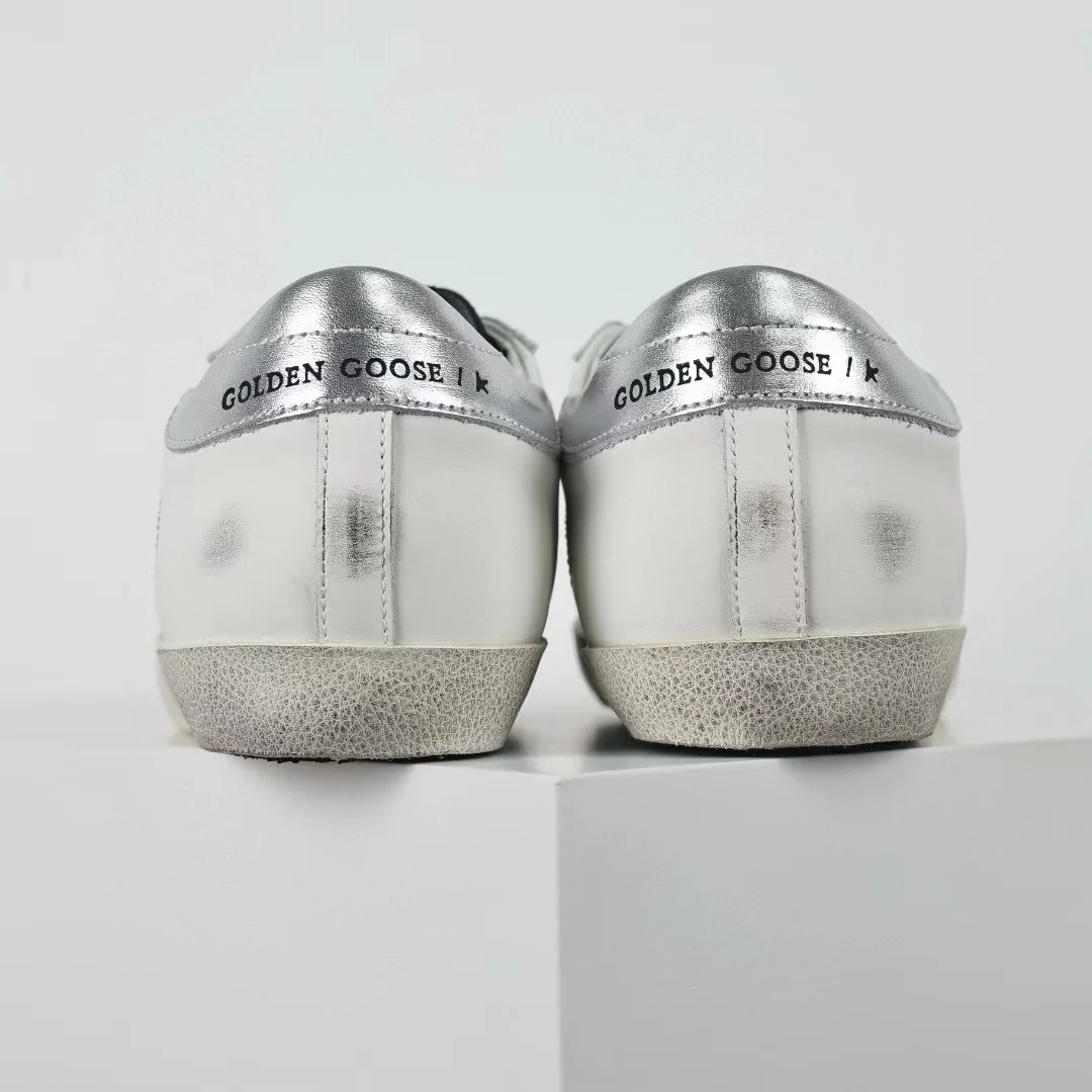 Golden Goose Ball-Star Green Star Silver Heel Tab - Image 9
