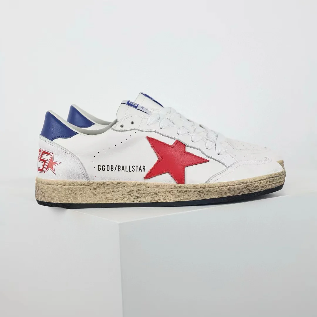 Golden Goose Ball-Star Red Star Blue Heel Tab - Image 4