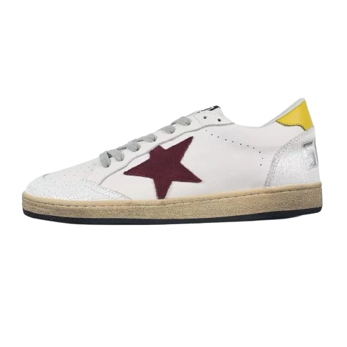 Golden Goose Ball-Star Red Star Yellow Heel Tab