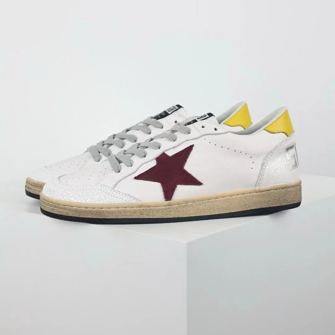 Golden Goose Ball-Star Red Star Yellow Heel Tab - Image 2