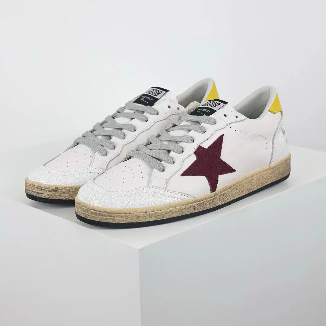 Golden Goose Ball-Star Red Star Yellow Heel Tab - Image 3