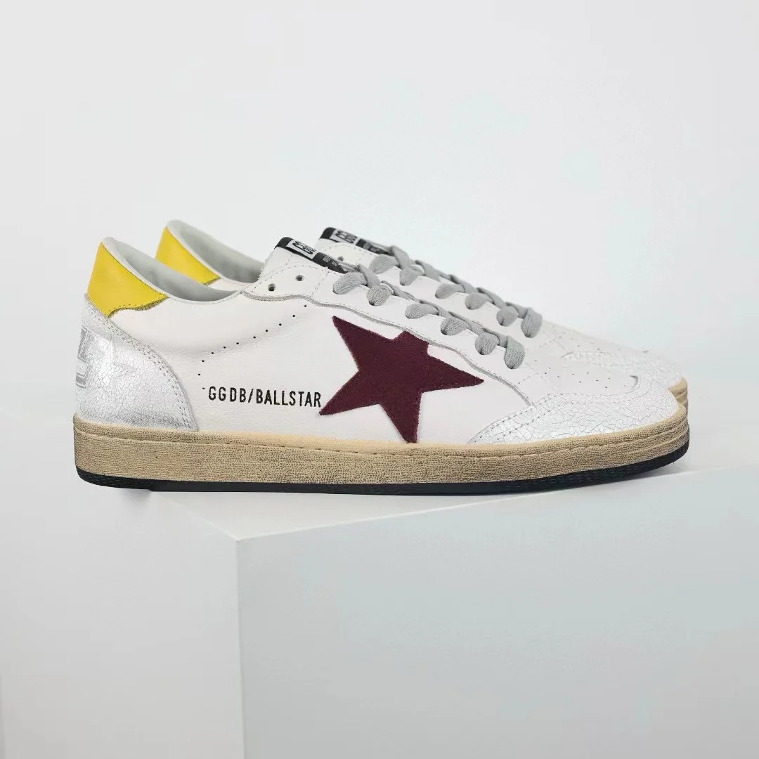 Golden Goose Ball-Star Red Star Yellow Heel Tab - Image 4