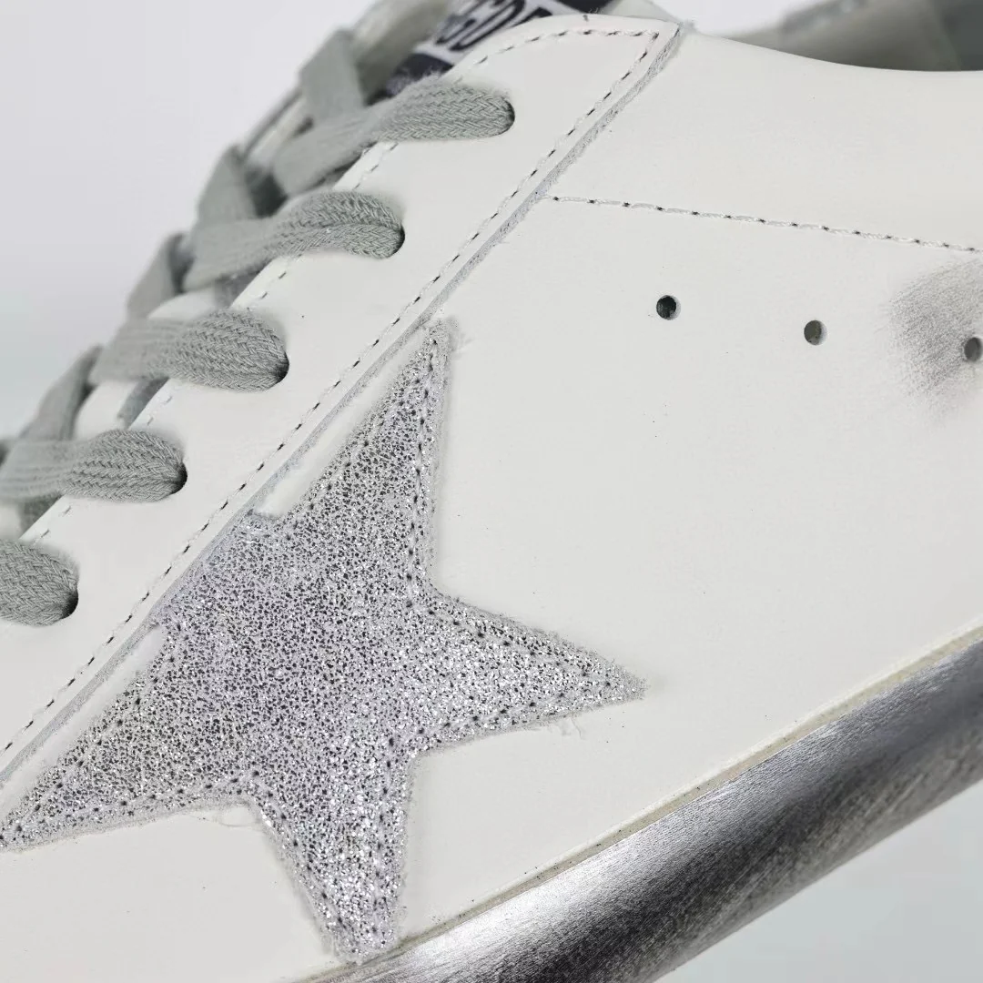 Golden Goose Ball-Star Silver Star Silver Heel Tab Silver Base - Image 4