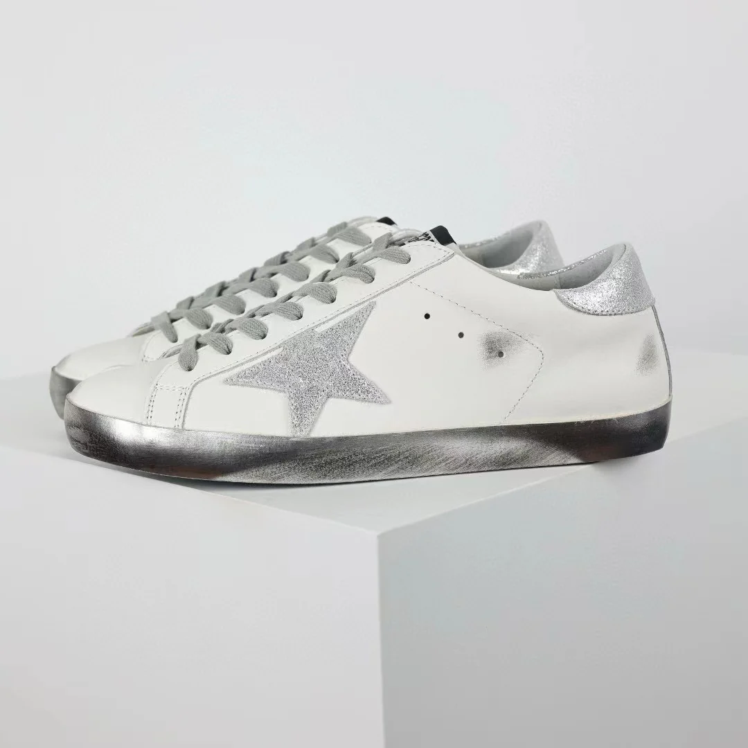 Golden Goose Ball-Star Silver Star Silver Heel Tab Silver Base - Image 9