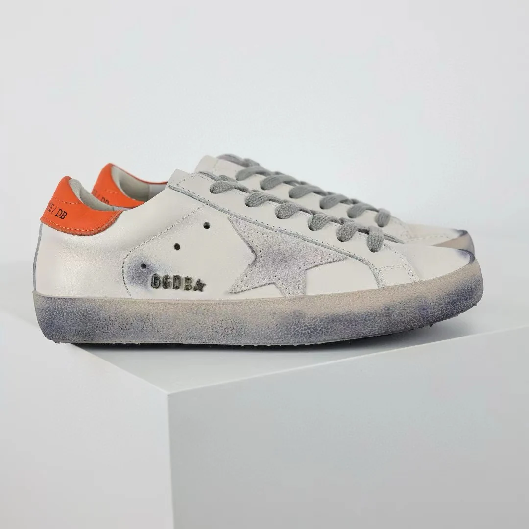 Golden Goose Ball-Star Suede Star Orange Heel Tab - Image 7