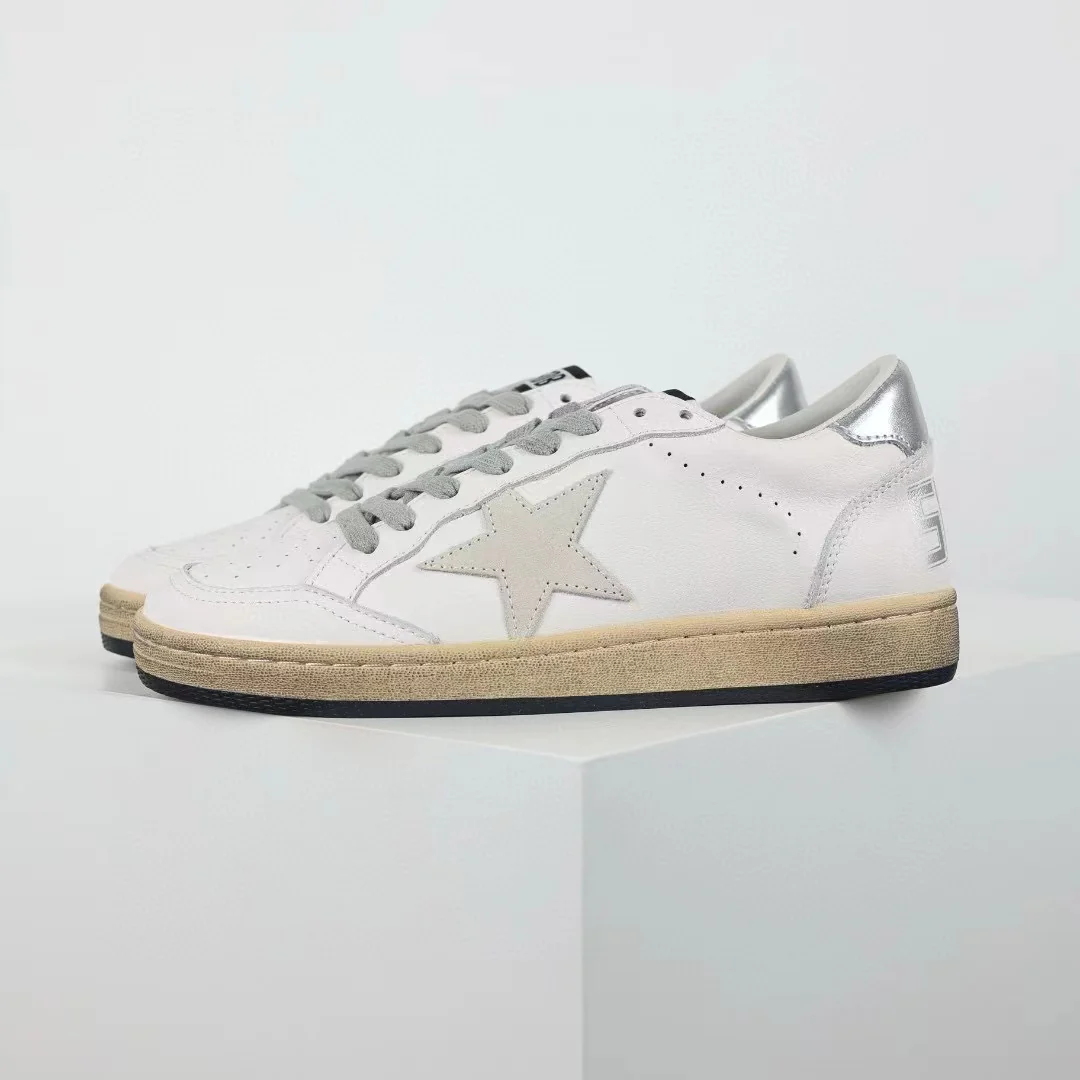 Golden Goose Ball-Star Suede Star Silver Heel Tab - Image 2