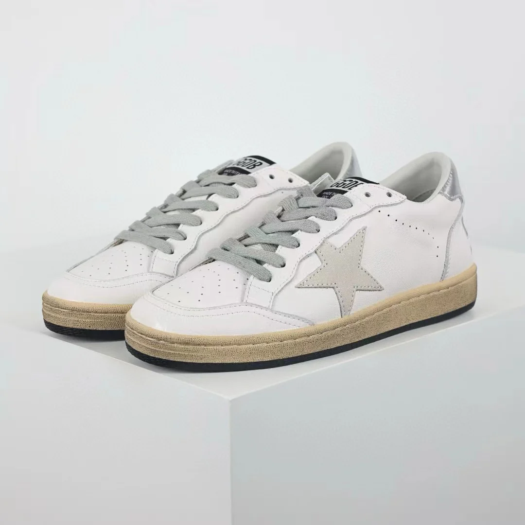 Golden Goose Ball-Star Suede Star Silver Heel Tab - Image 3