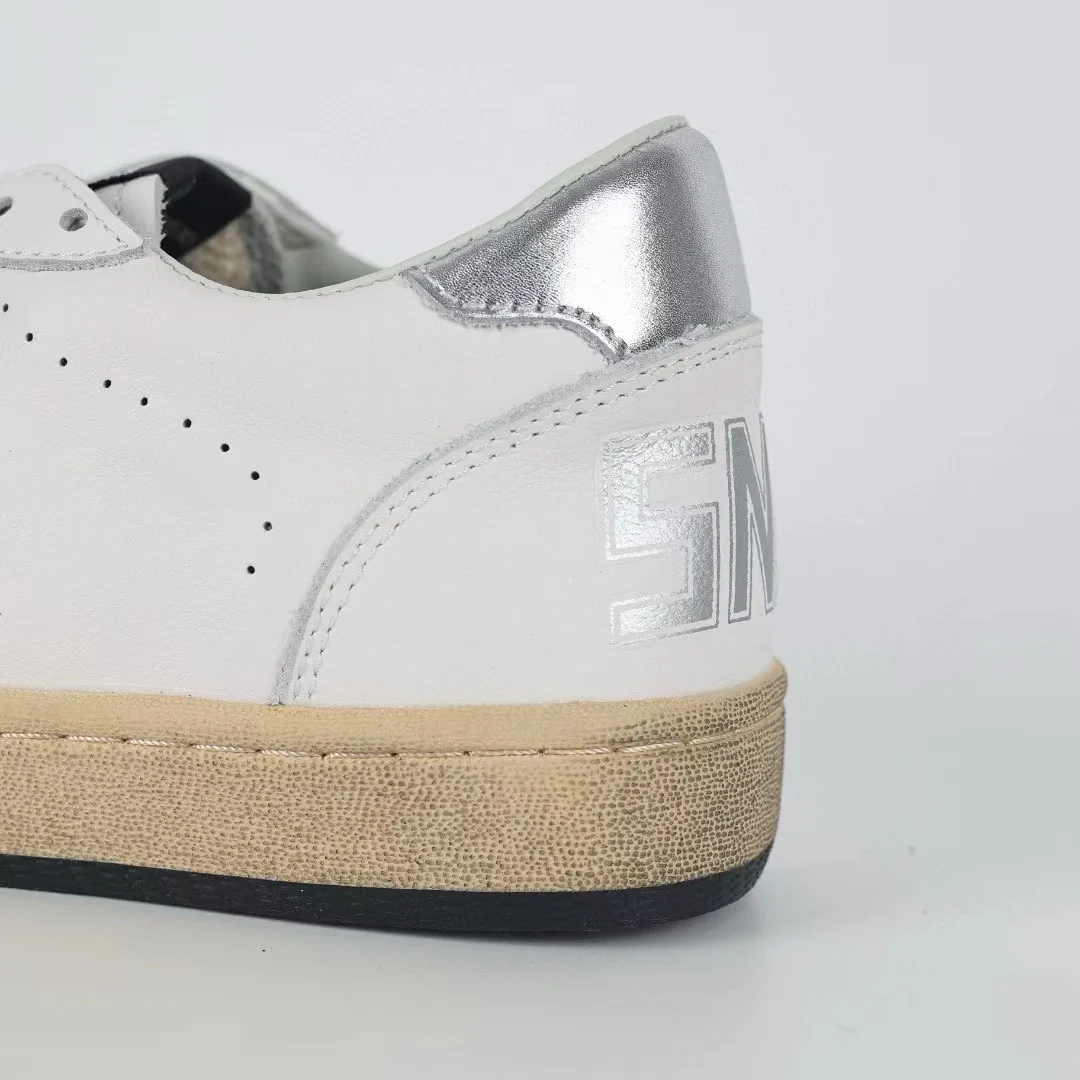 Golden Goose Ball-Star Suede Star Silver Heel Tab - Image 5