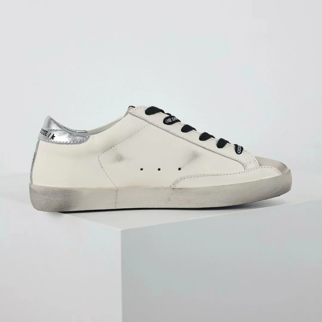 Golden Goose Super-Star Black Outline Star Silver Heel Tab - Image 8
