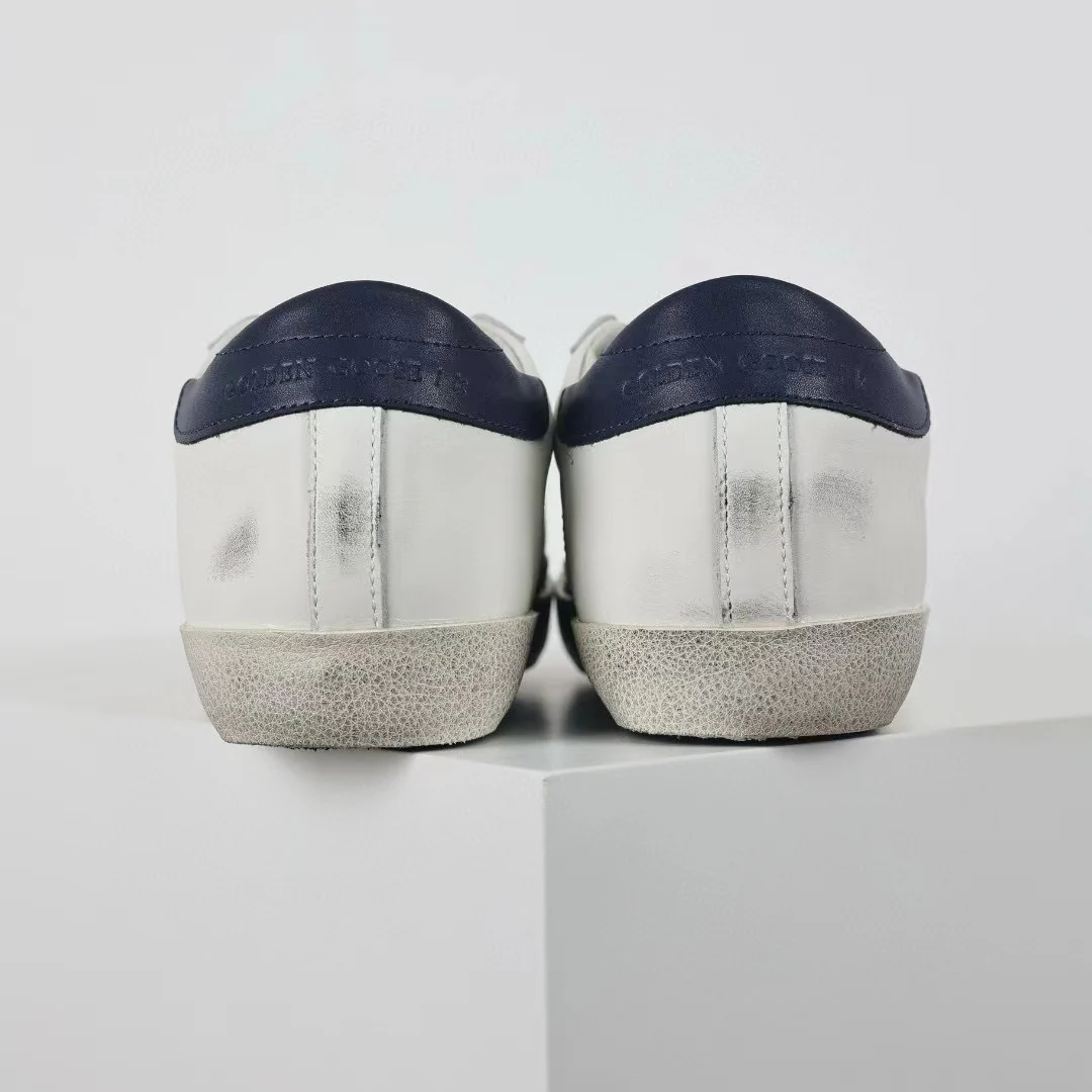 Golden Goose Super-Star Glitter Gold Star Blue Heel Tab - Image 9
