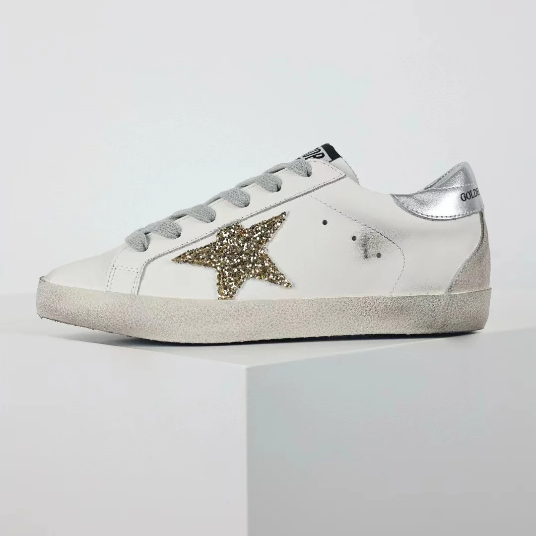 Golden Goose Super-Star Glitter Gold Star Silver Heel Tab - Image 10