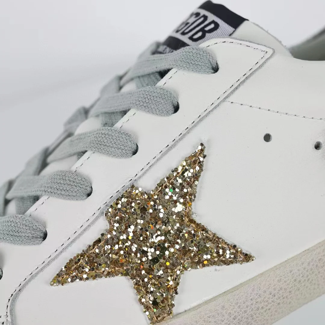 Golden Goose Super-Star Glitter Gold Star Silver Heel Tab - Image 7