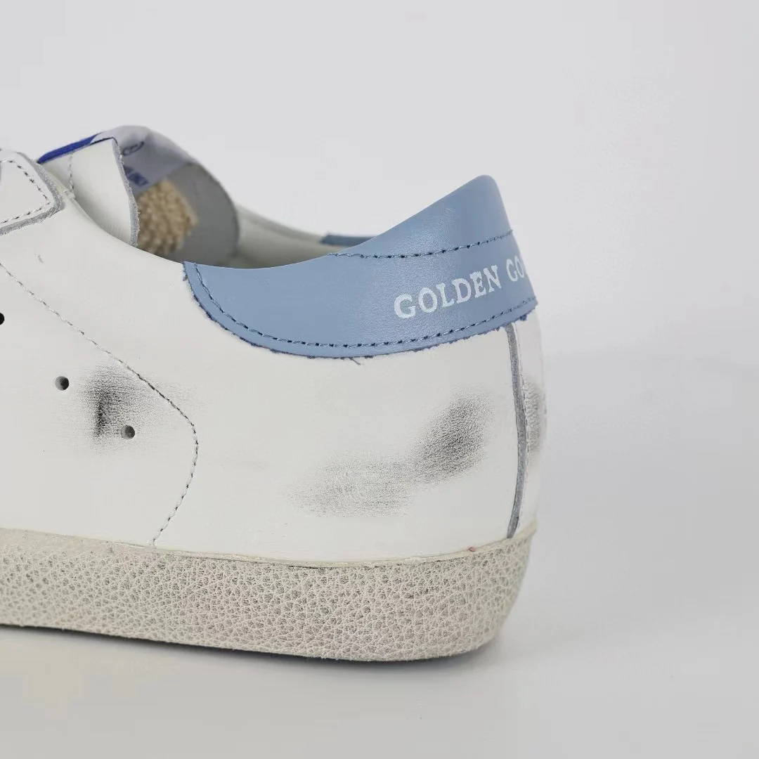 Golden Goose Super-Star Glitter Pink Star Blue Heel Tab - Image 5