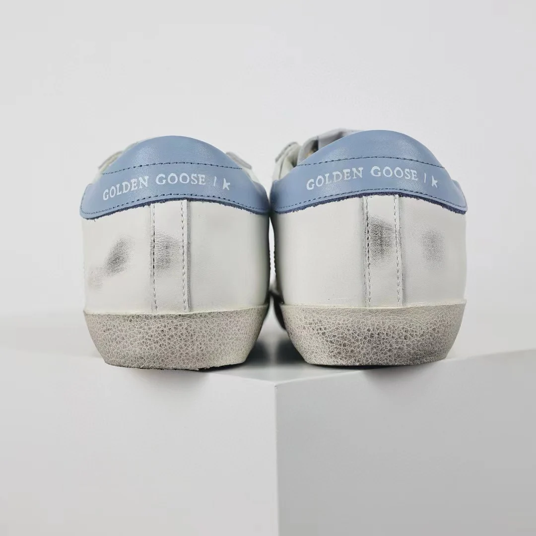 Golden Goose Super-Star Glitter Pink Star Blue Heel Tab - Image 8