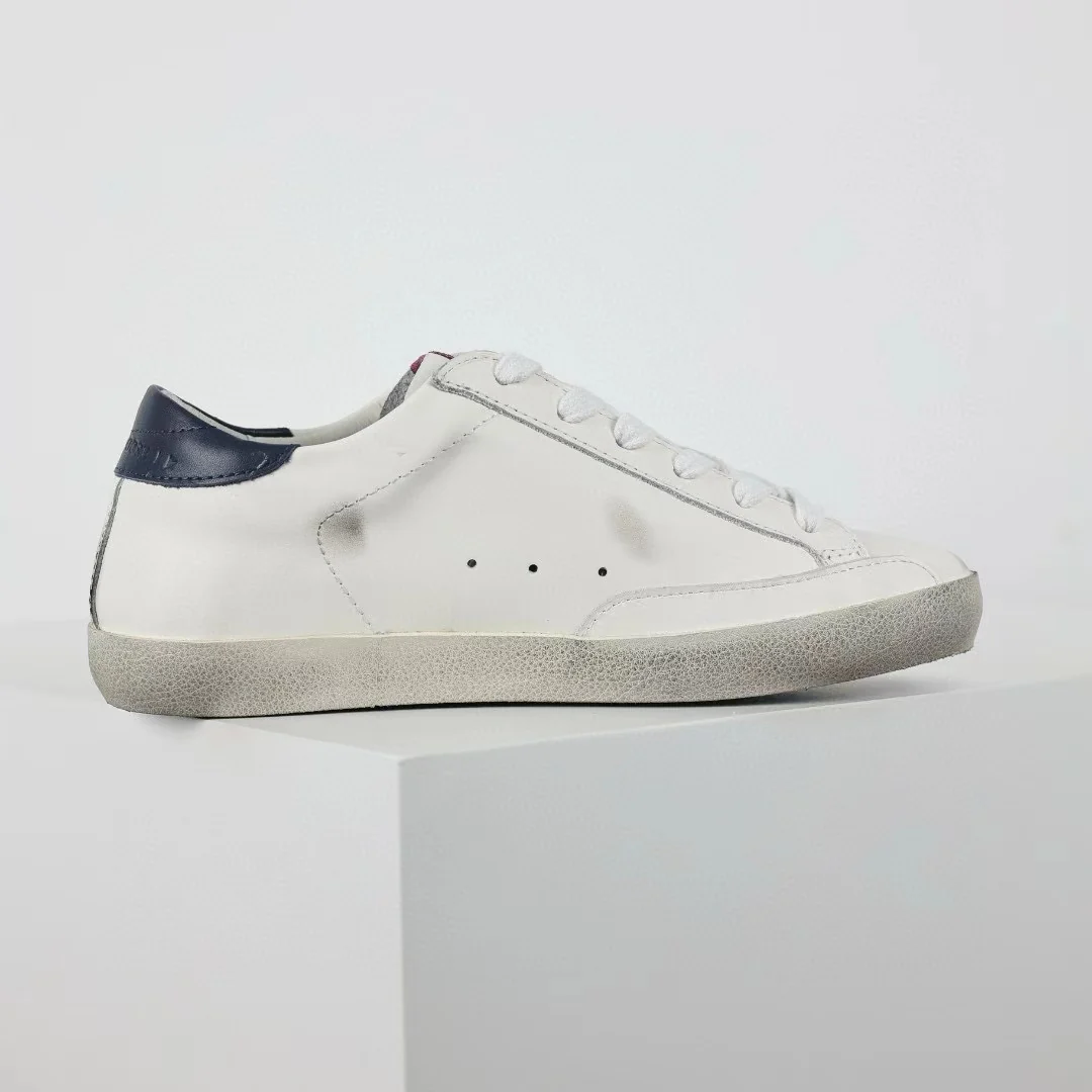 Golden Goose Super-Star Glitter Silver Star Navy Heel Tab - Image 8