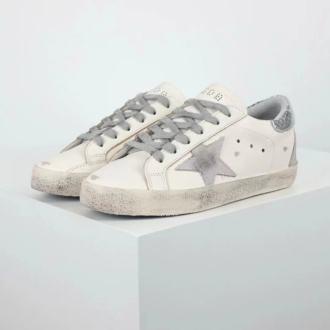 Golden Goose Super-Star Suede Star Silver Heel Tab - Image 3