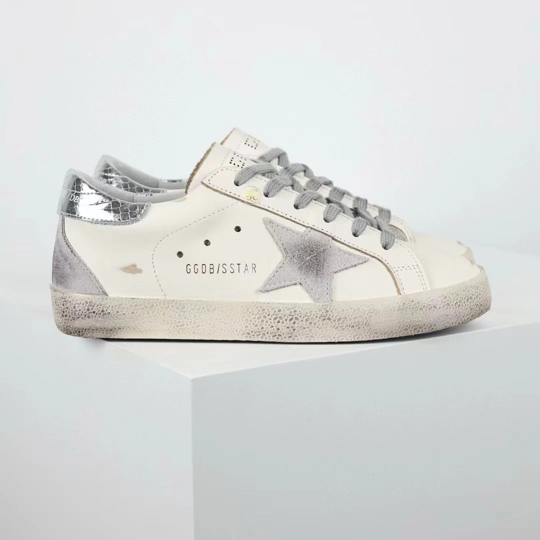 Golden Goose Super-Star Suede Star Silver Heel Tab - Image 4