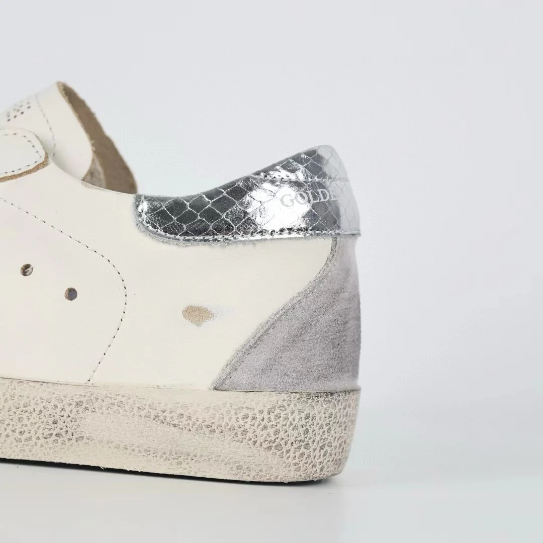 Golden Goose Super-Star Suede Star Silver Heel Tab - Image 5