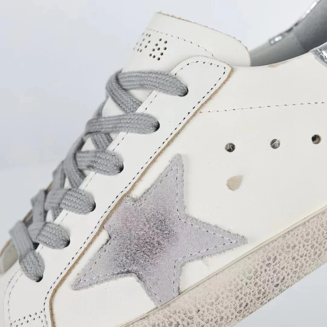 Golden Goose Super-Star Suede Star Silver Heel Tab - Image 7