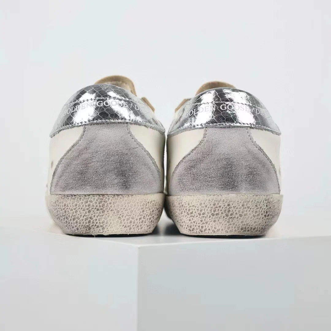 Golden Goose Super-Star Suede Star Silver Heel Tab - Image 9