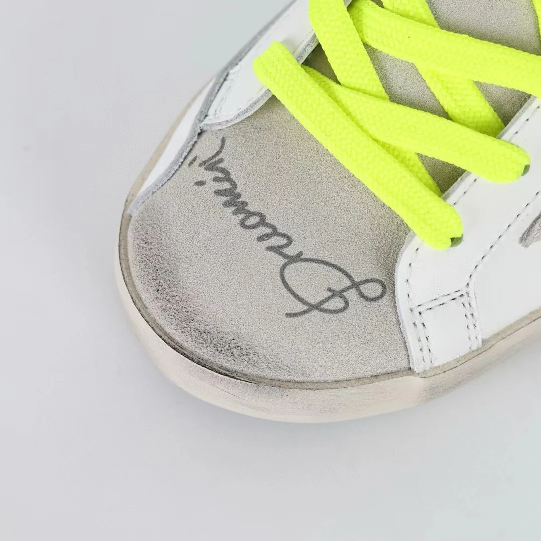 Golden Goose Super-Star Graffiti Suede Silver Star Black Heel Tab - Image 6