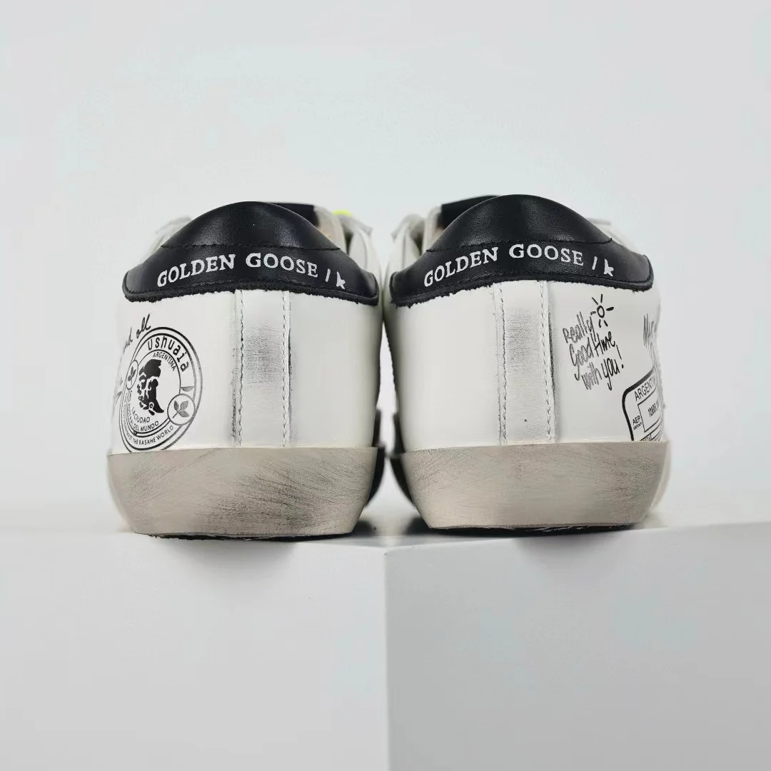 Golden Goose Super-Star Graffiti Suede Silver Star Black Heel Tab - Image 9