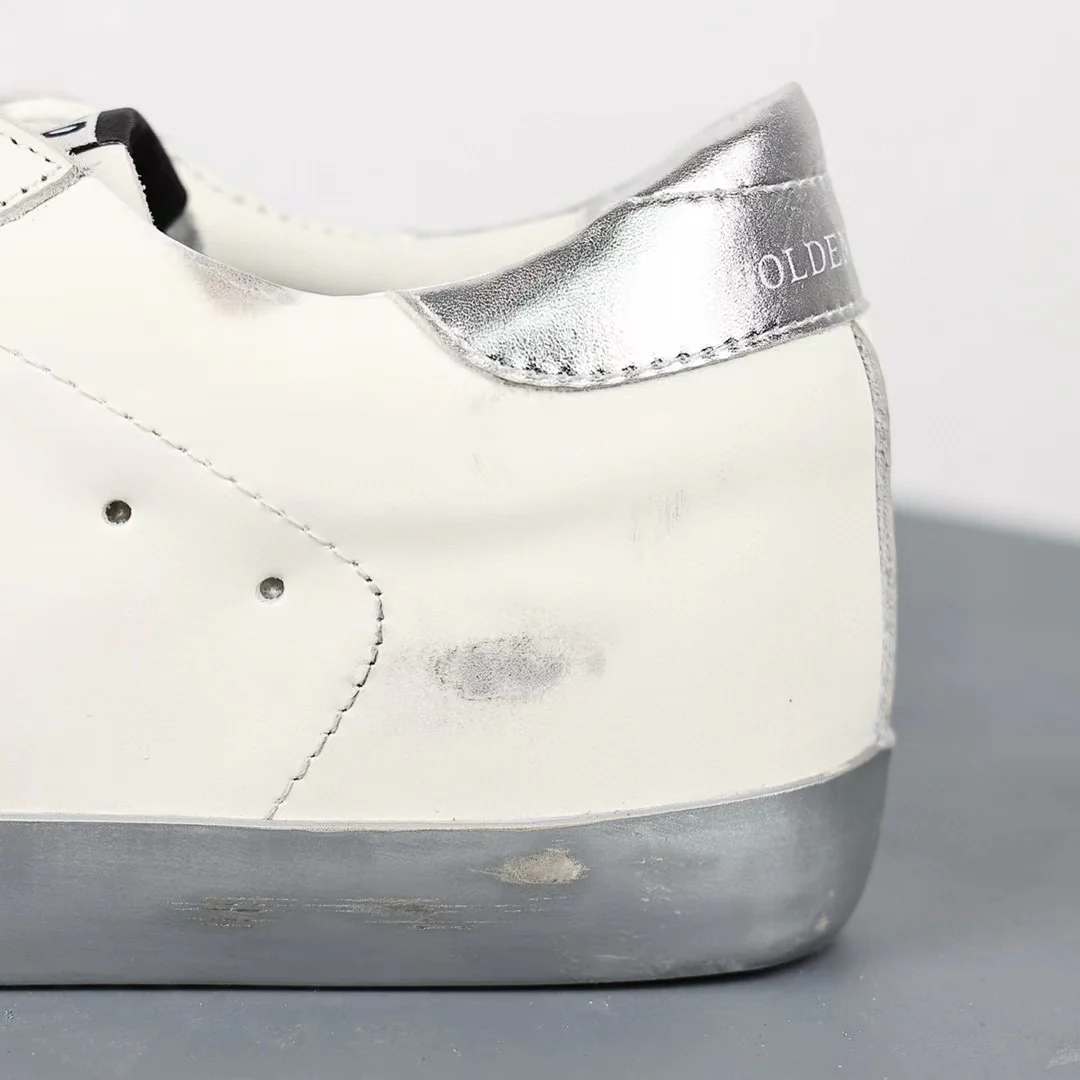 Golden Goose Super-Star Silver Star Silver Heel Tab Silver Sole - Image 5