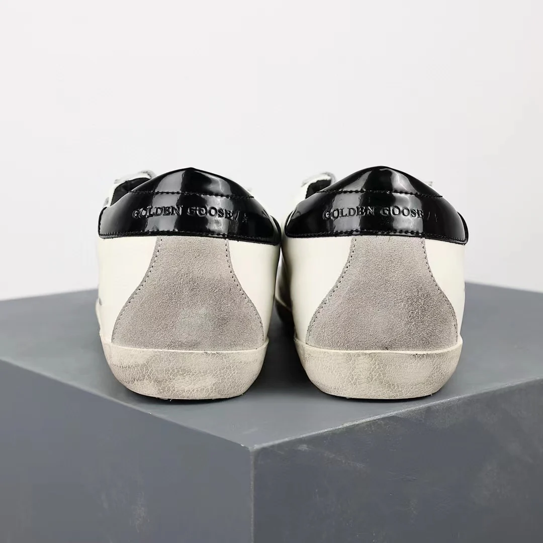 Golden Goose Super-Star Suede Star Black Glossy Heel Tab - Image 9