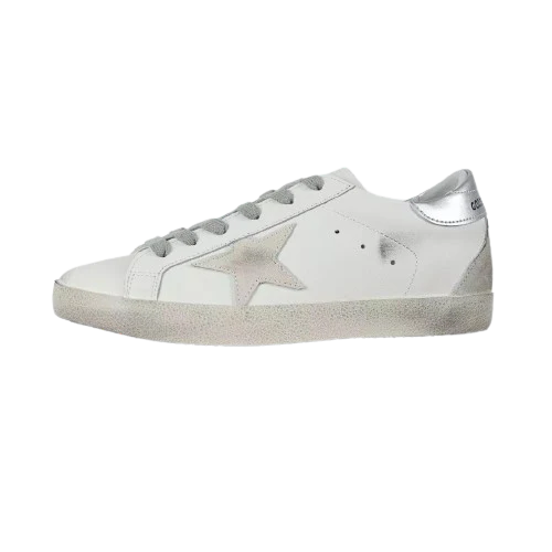 Golden Goose Super-Star Suede Star Silver Heel Tab