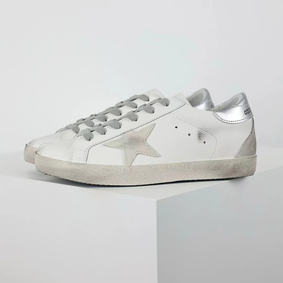 Golden Goose Super-Star Suede Star Silver Heel Tab - Image 2