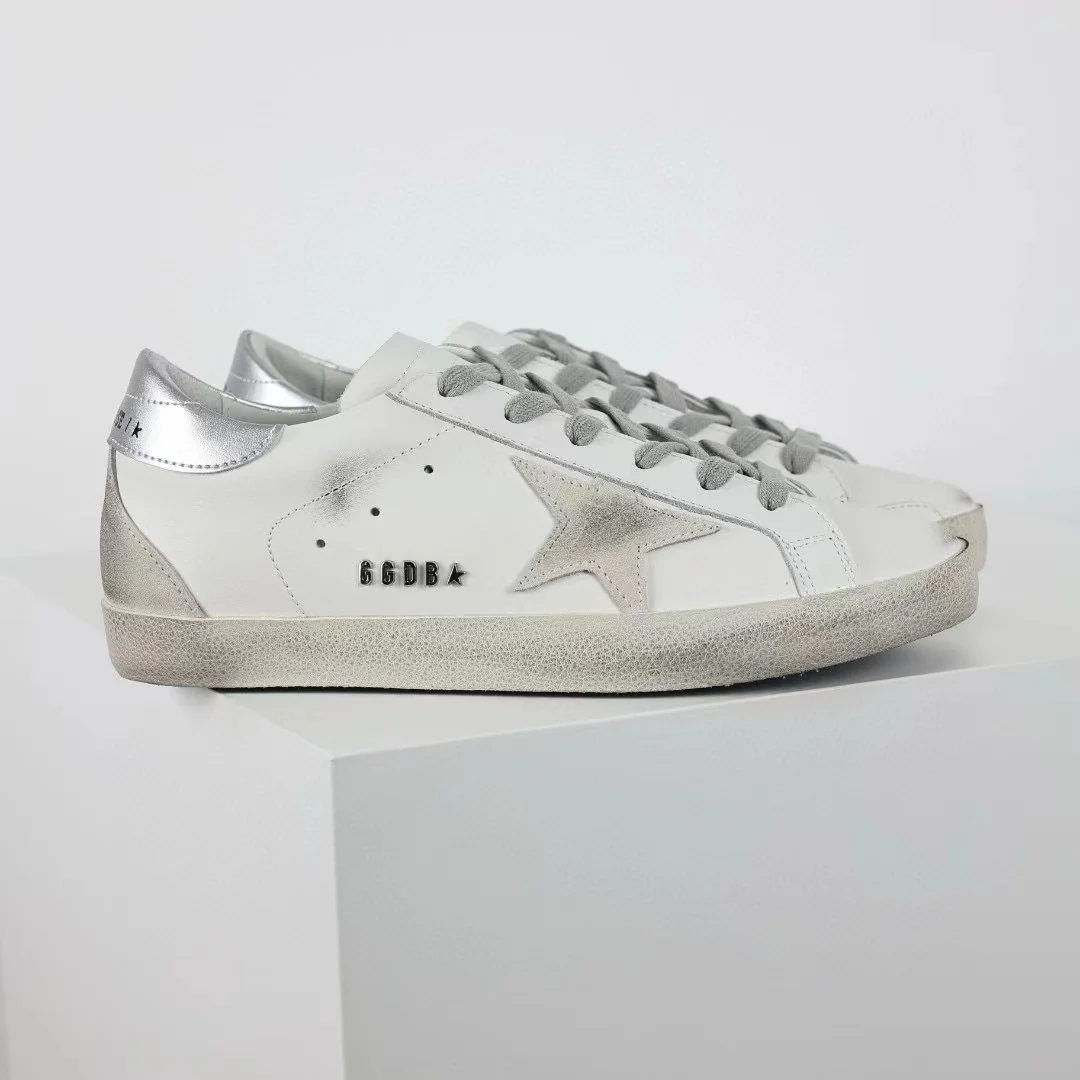 Golden Goose Super-Star Suede Star Silver Heel Tab - Image 4