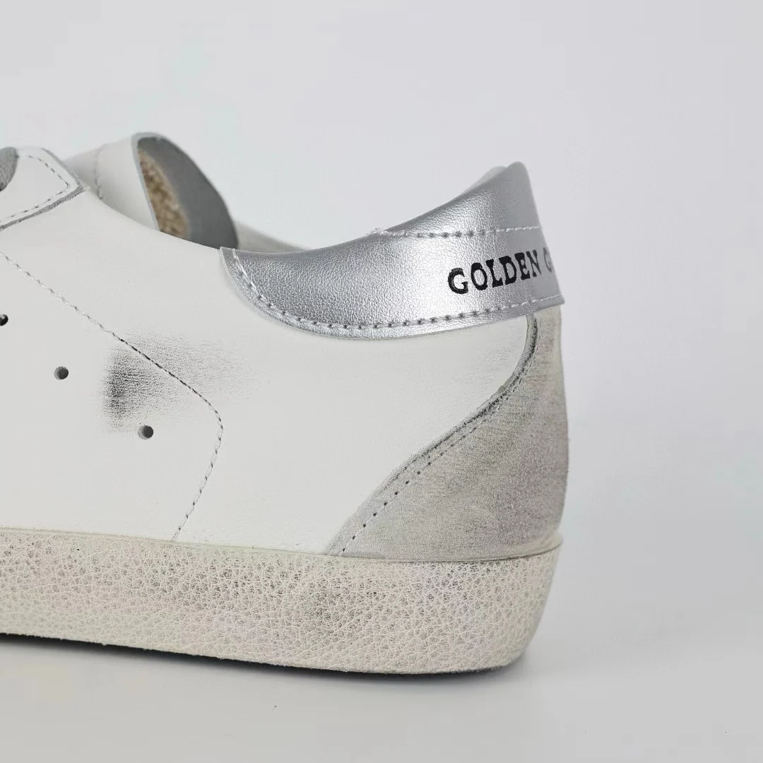 Golden Goose Super-Star Suede Star Silver Heel Tab - Image 5